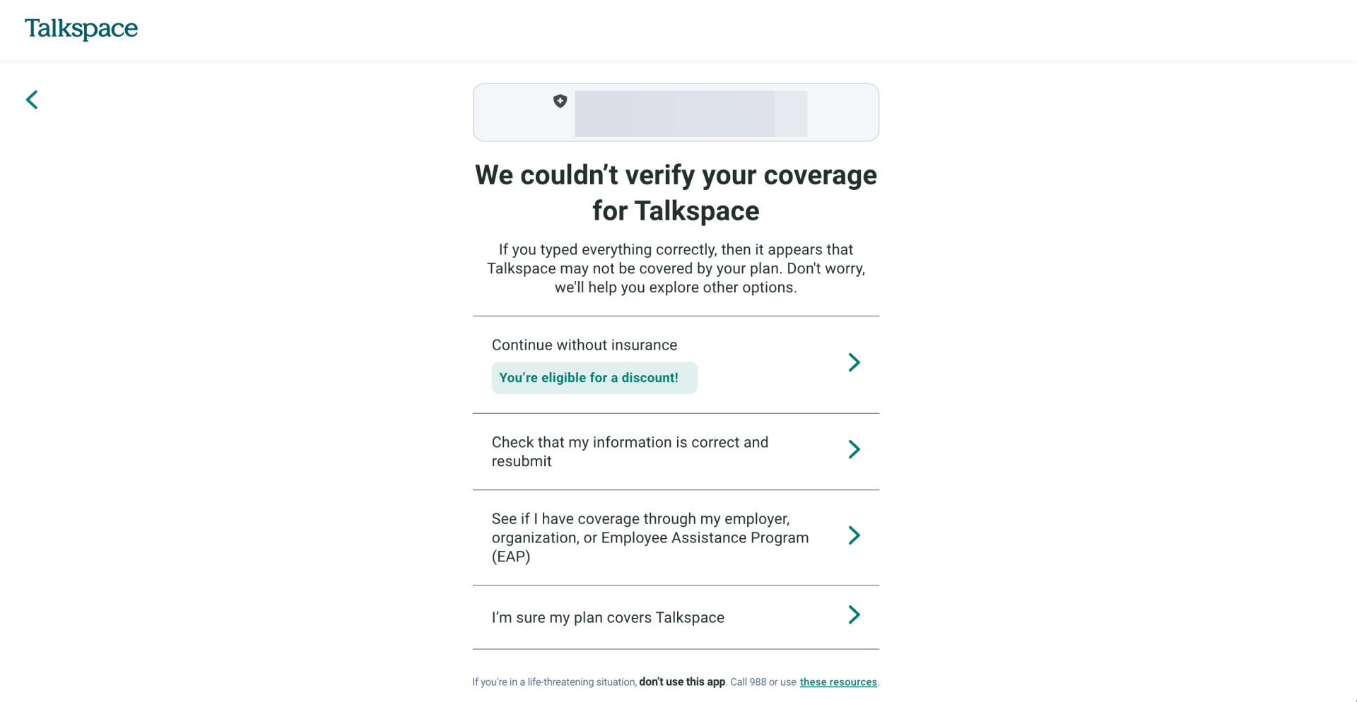 Options when Talkspace isn’t covered by your insurance plan