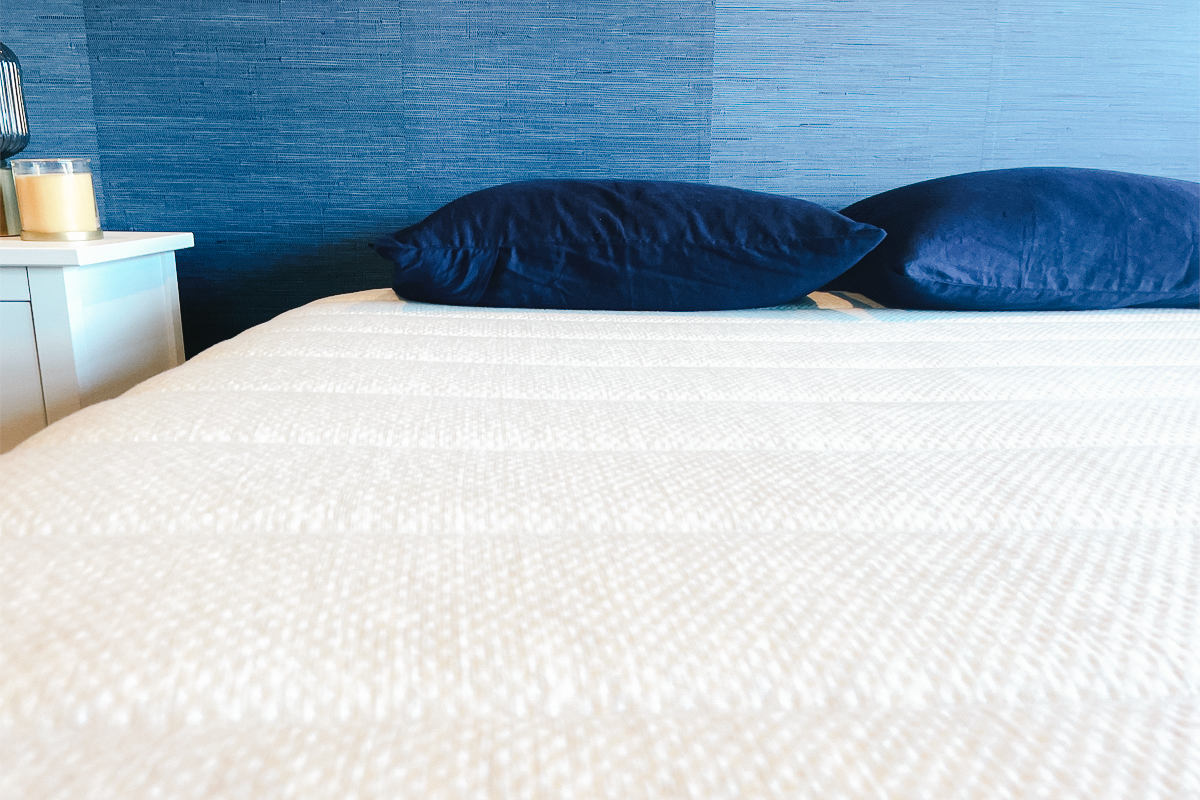 Helix mattress in a blue room