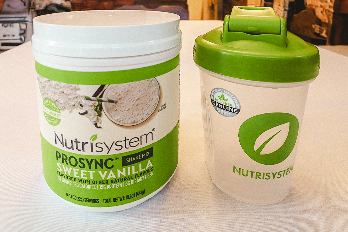 Image of the Nutrisystem protein shakes on a countertop