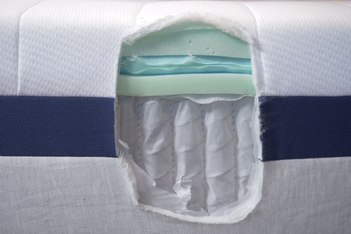 Inside layers of the Helix Midnight mattress